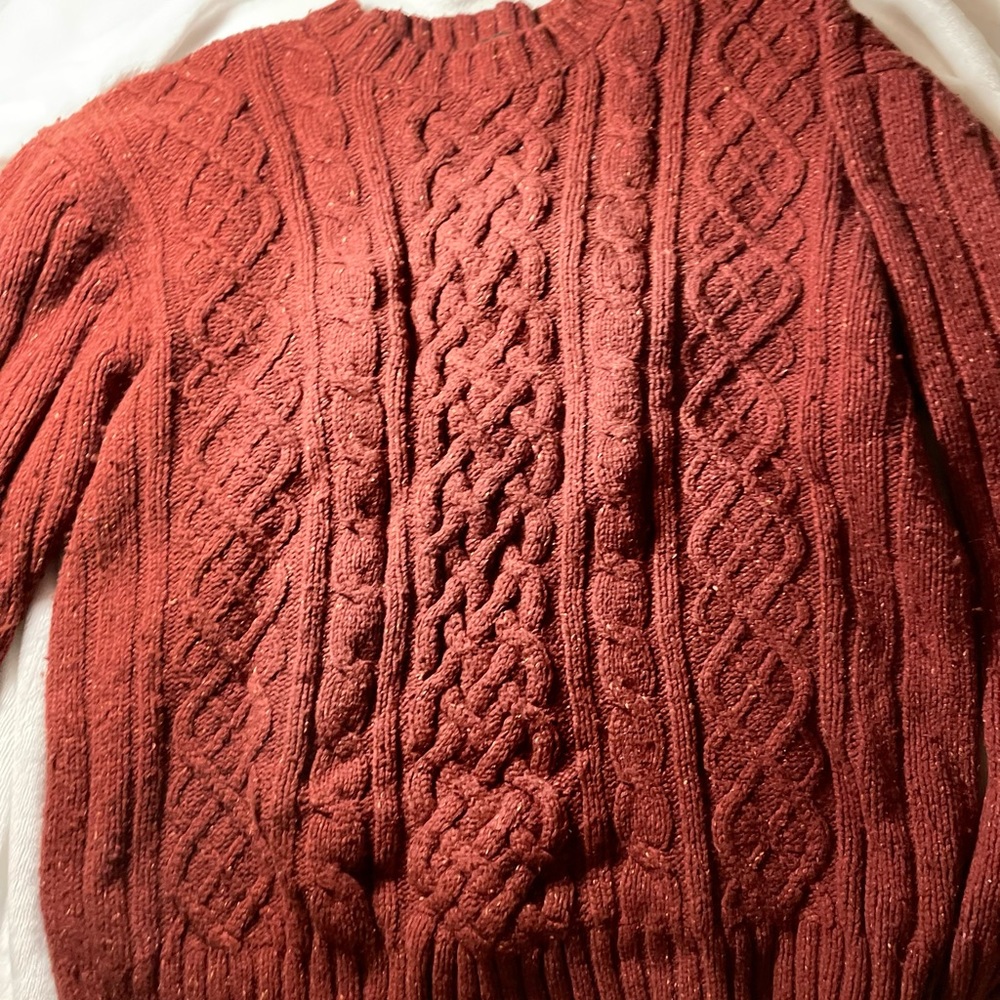 Red, chunky knitted sweater, for men, size L